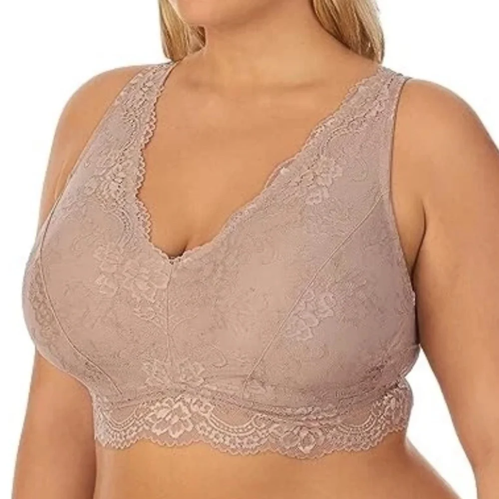 DREAMFIT Full Coverage Wireless Lace Bralette Adjustable Convertible Size 3X - Picture 2 of 7